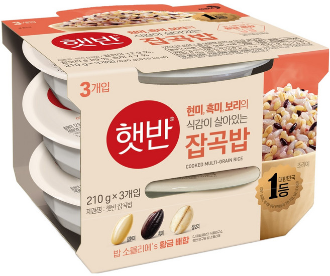 햇반 잡곡밥, 210g, 3개