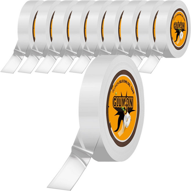 글루몬 자국없는 초강력 실리콘 클리어겔 나노 양면 테이프 10mm x 3m, 10개