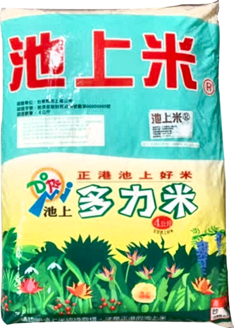 池上多力米 多力米, 4kg, 1包, CNS 二等