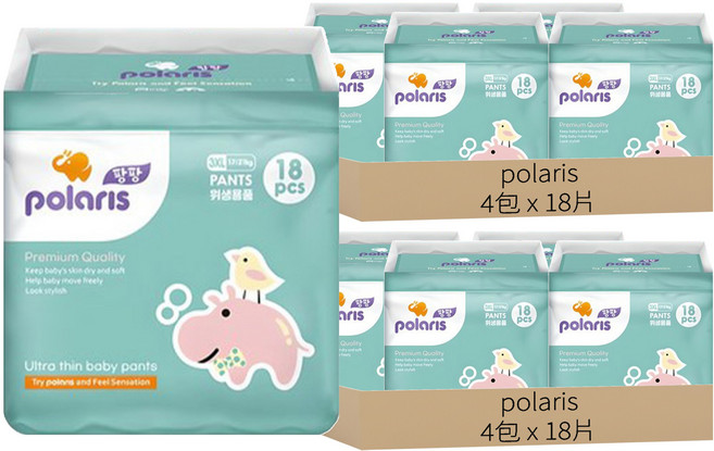 polaris Pangpang 超薄褲型紙尿布 17~21kg, 3XL, 144片
