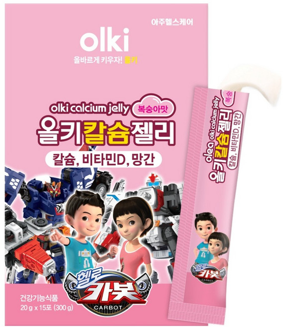 올키 칼슘젤리 복숭아맛 15p, 300g, 1개