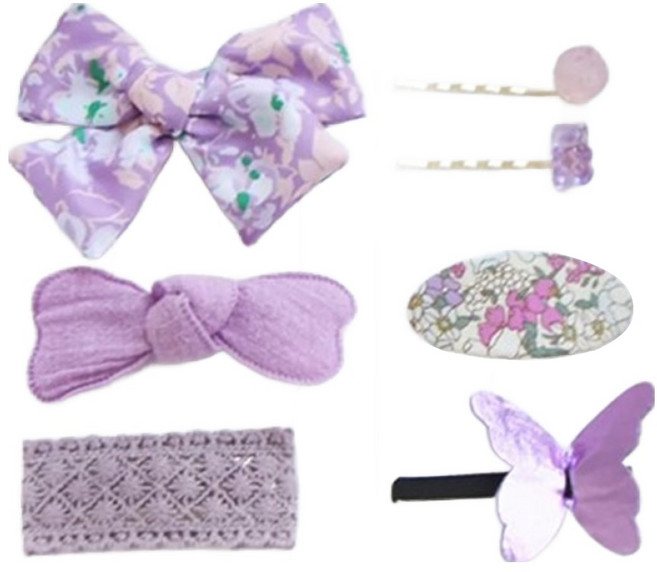 Jireh Bow 韓國髮飾 花蝴蝶7件組 E05