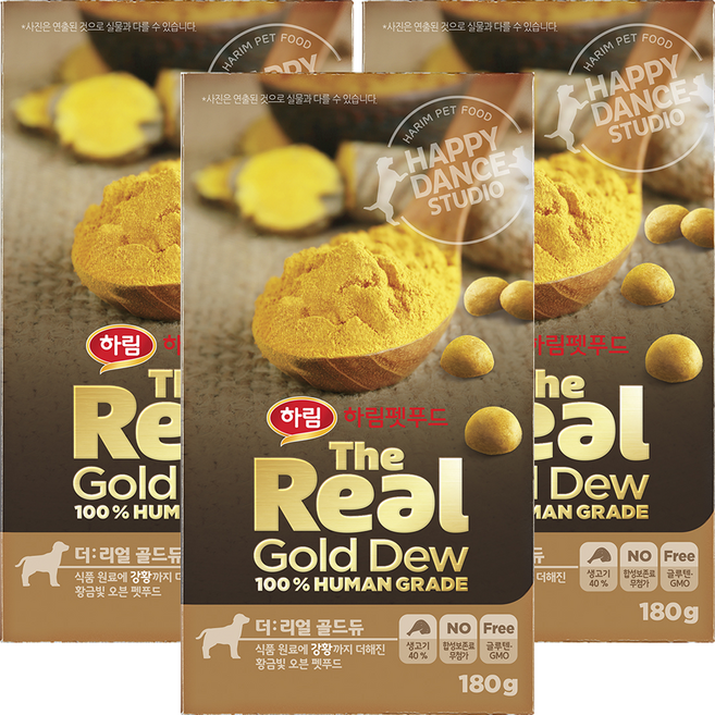 하림펫푸드더리얼 강아지 골드듀 건식사료, 닭, 180g, 3개