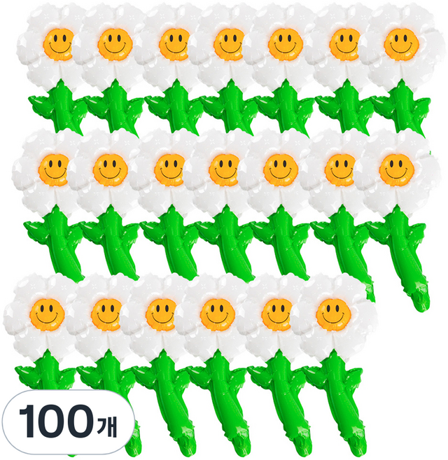 파티쇼 데이지스틱 은박풍선, 혼합색상, 100개