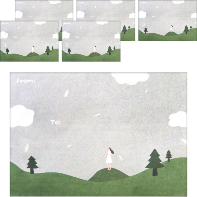 KerKerland 插畫信封袋, 6個裝, 山谷