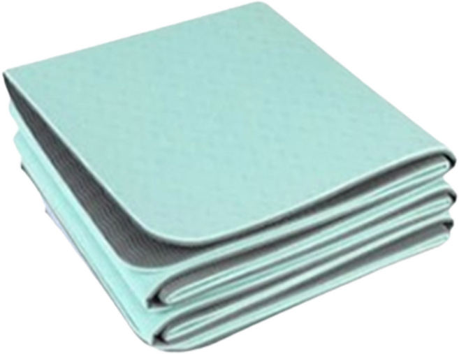 Homegym TPE好觸感無味加厚瑜珈墊 多功能地墊 摺疊快速不占空間, 果綠 + 灰色, 1個