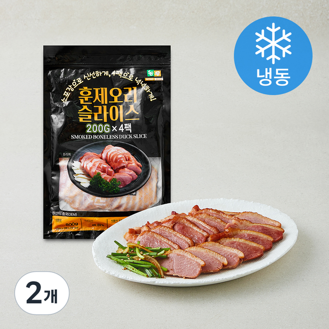 농우 훈제오리 슬라이스 4개입 (냉동), 800g, 2개