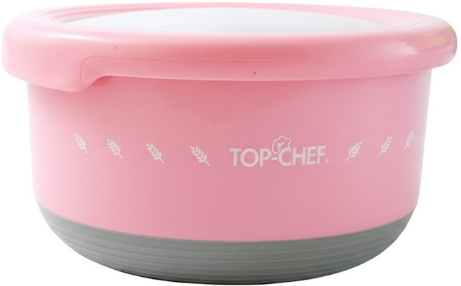 TOP-CHEF 頂尖廚師 不鏽鋼保鮮碗 顏色隨機, 1個容器 + 1個蓋子, 1組