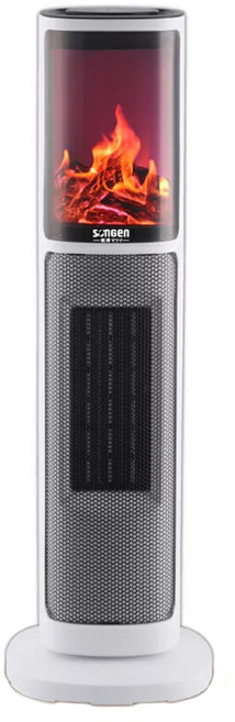 SOnGEn 松井 3D擬真火焰 陶瓷電暖爐 640 x 205 x 200mm 2.1kg, SG-817NP, 白色