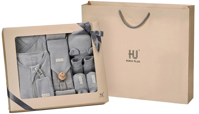 ku.ku duckbill 酷咕鴨 plus竹纖羅紋成長懶人包巾禮盒16件組