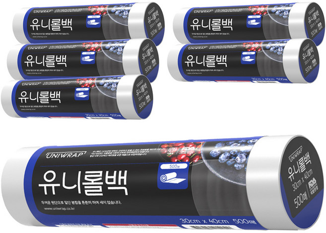 유니랩 유니롤백 대 30cm x 40cm, 대(L), 500개입, 6개