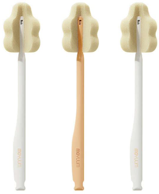 모윰 롱핸들 스펀지 다용도솔 크림오렌지 + 크림화이트 2p 세트, 1세트, 혼합색상