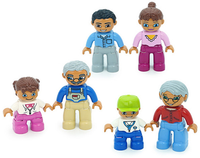 Pai 레고 듀플로 호환 피규어 세트 가족놀이 1, 혼합색상, 1개