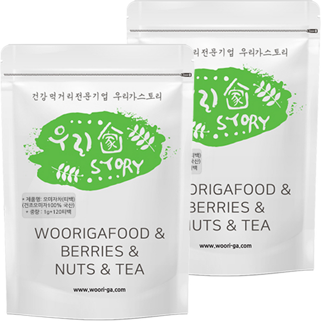 우리가스토리 국산 오미자차 티백, 240개, 2개, 120개입