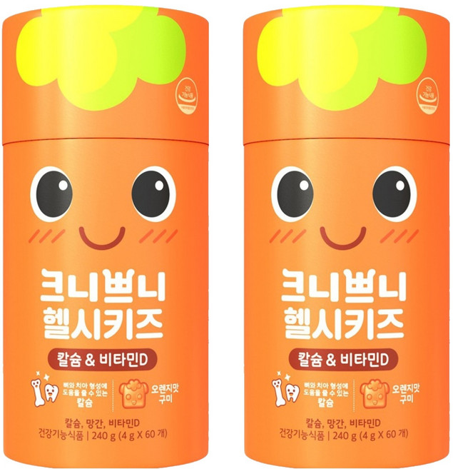 크니쁘니 헬시키즈 칼슘 & 비타민D 60p, 60정, 2개