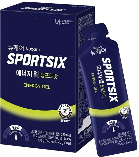 뉴케어스포식스 정품 에너지 젤 청포도맛, 360g, 1개