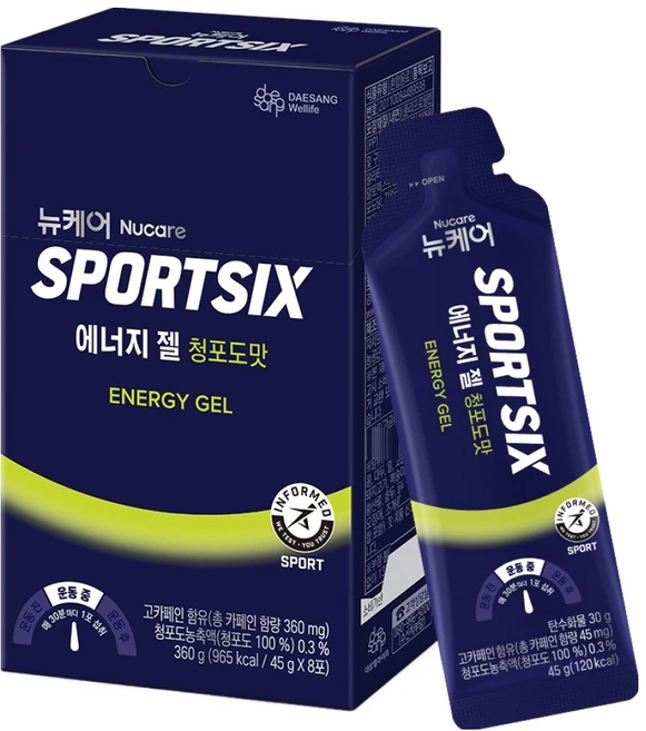 뉴케어스포식스 정품 에너지 젤 청포도맛, 360g, 1개 - 쿠팡