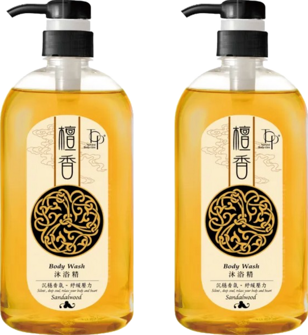 TOP 脫普 沐浴精 檀香 木質香氣 舒緩壓力 溫和保濕 柔嫩不乾澀 植物洗淨成分 清爽無負擔, 800g, 2瓶