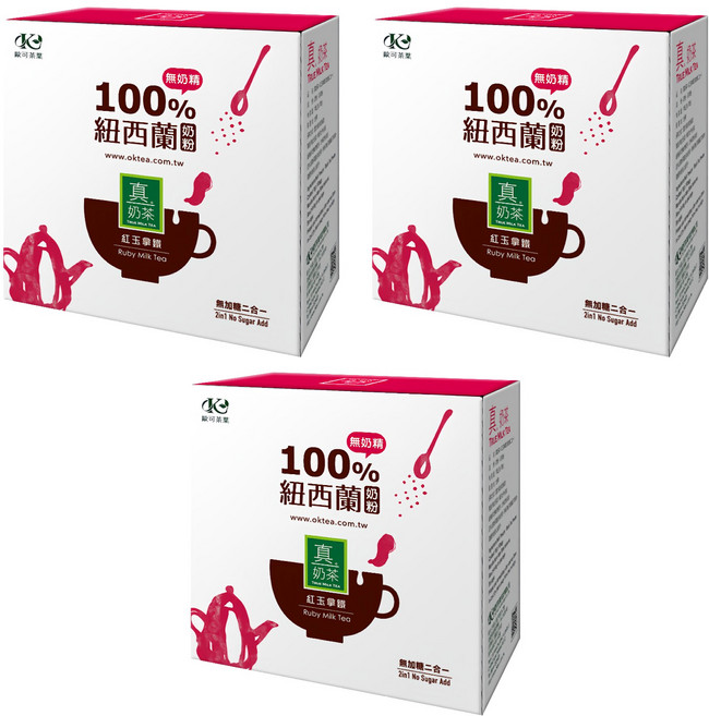 歐可茶葉 控糖系列 真奶茶 紅玉拿鐵, 18g, 10包, 3盒