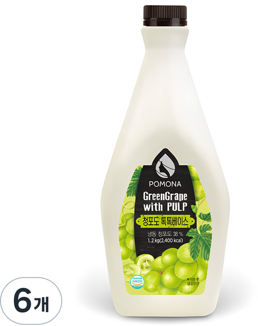 포모나 청포도 톡톡베이스, 1.2kg, 6개