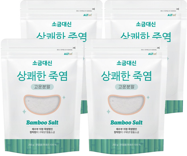 알티스트 소금대신 상쾌한 죽염 고운분말, 250g, 4개