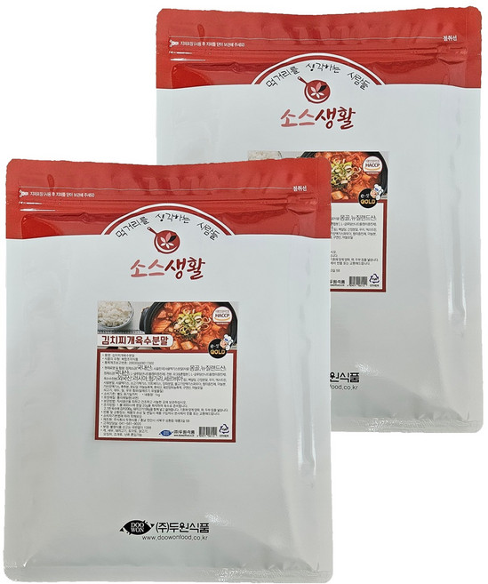 두원식품 김치찌개육수 분말, 1kg, 2개
