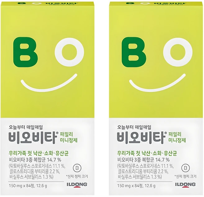 비오비타 패밀리 미니정제 유산균, 84정, 2개 - 쿠팡