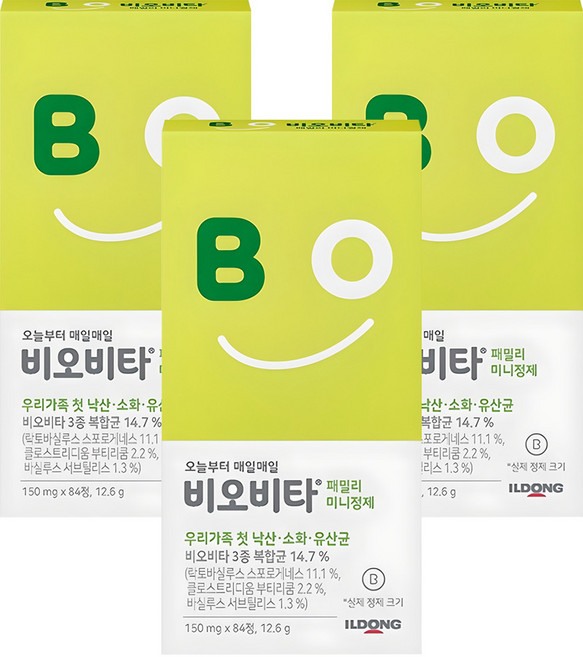 비오비타 패밀리 미니정제 유산균, 84정, 3개