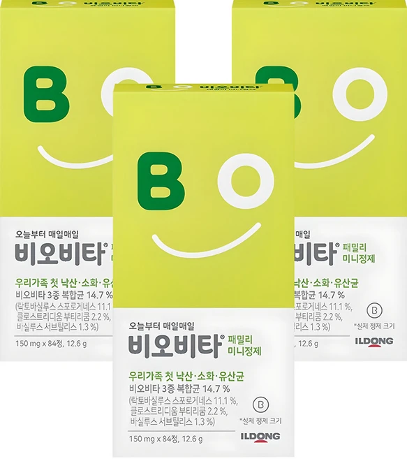 비오비타 패밀리 미니정제 유산균, 84정, 3개 - 쿠팡