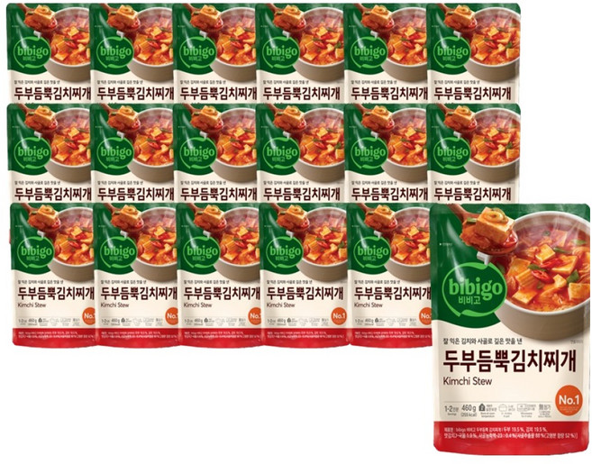 비비고 두부듬뿍 김치찌개, 460g, 18개