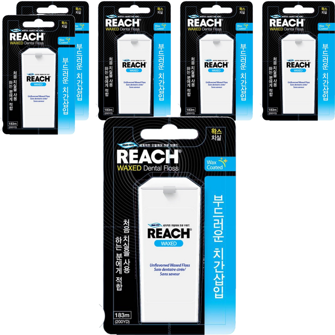 REACH 麗奇 潔牙線 含蠟無味, 183m, 1個, 6盒