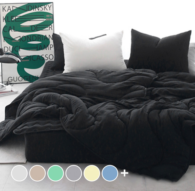 베이직톤 국내산 세미마이크로 웨이브 사계절 옥수수솜 차렵이불