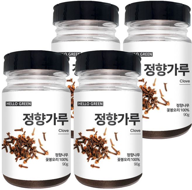 헬로우그린 정향 가루 통, 90g, 4개