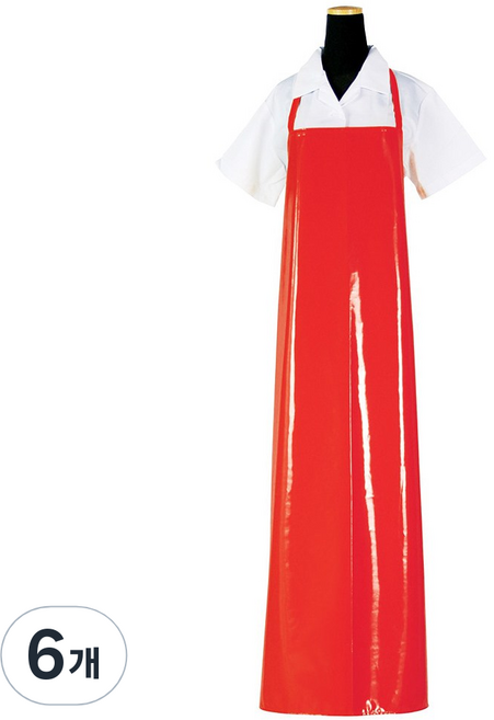 에이앤지 단면코팅 유광 방수앞치마 대 곤색, 적색, 6개