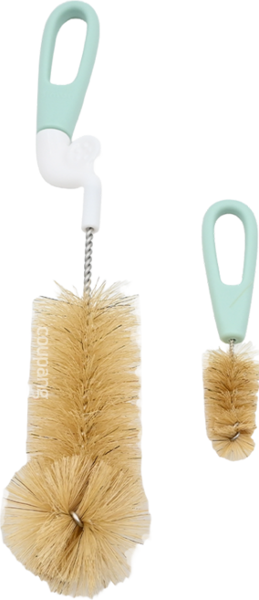 Simba 小獅王辛巴 旋轉式奶瓶刷 豬毛, 1組, 粉綠色