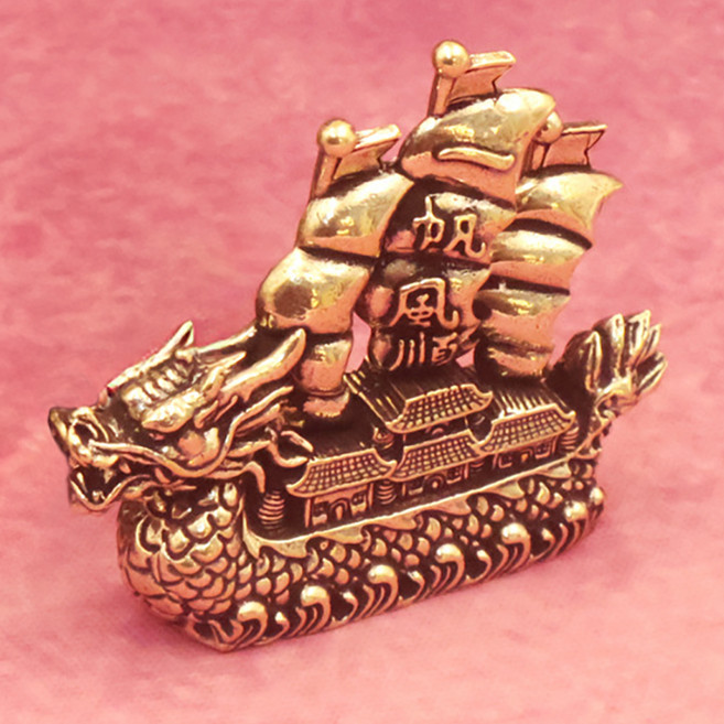 살림만렙 보물 싣고오는 용거북선 재물복 금전운 미니어처 풍수 장식품, 골드