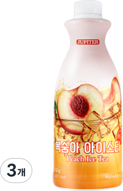 쥬피터 복숭아 아이스티, 1.8kg, 3개