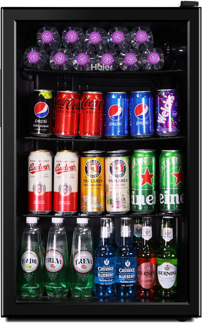 하이얼 홈바 쇼케이스 132L 1도어 냉장고 방문설치, 블랙, HSC132MDB