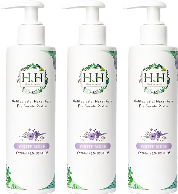 HH 草本新淨界 女性私密衣物抗菌手洗精 白麝香 蛋白質酵素瓦解血漬 乳酸益菌配方 含護手保濕因子, 200ml, 3瓶