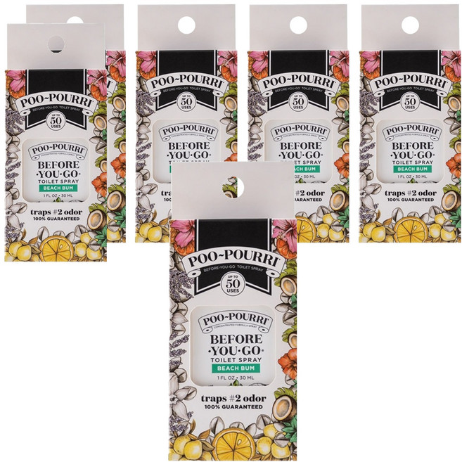 푸리 포켓 토일렛 퍼퓸 방향제 본품, 30ml, 6개, 비치범