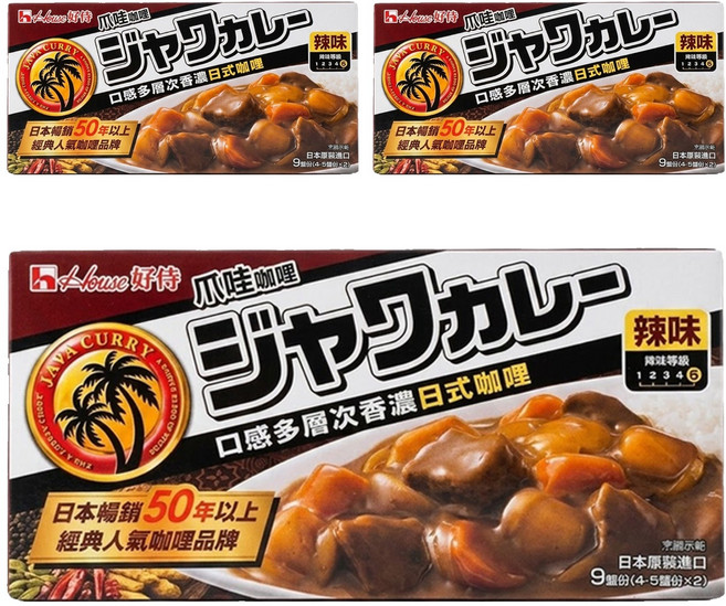 House 好侍 爪哇咖哩 辣味, 185g, 3盒