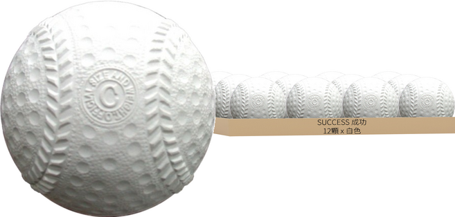 SUCCESS 成功 少年軟式棒球 4100C型號 直徑68mm 橡膠材質, 白色, 1盒