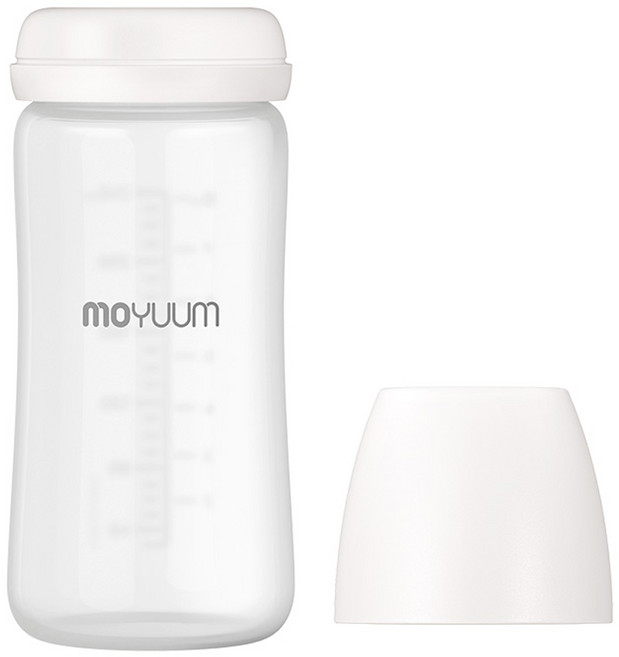 모윰 안심코팅 노꼭지 유리 젖병 단품, 화이트, 240ml, 1개