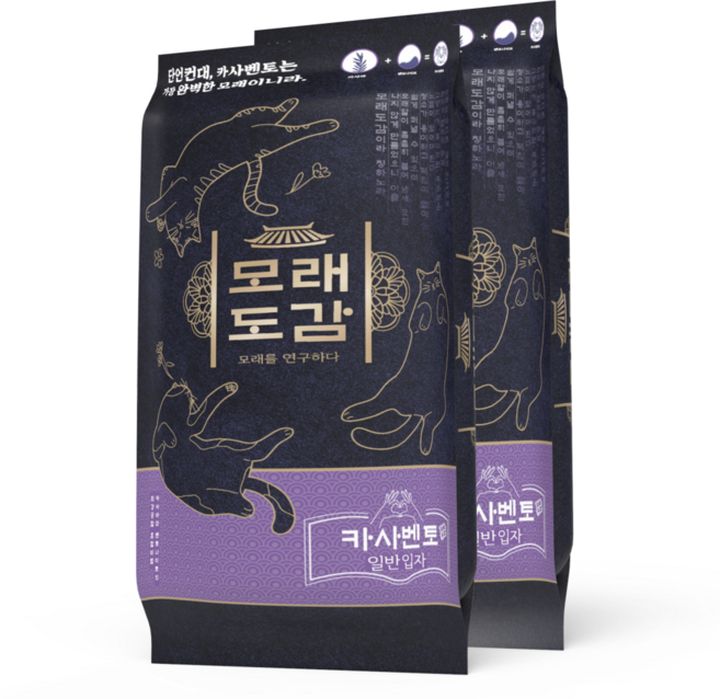 모래도감 고양이 카사벤토 일반입자 모래, 6kg, 2개, 무향