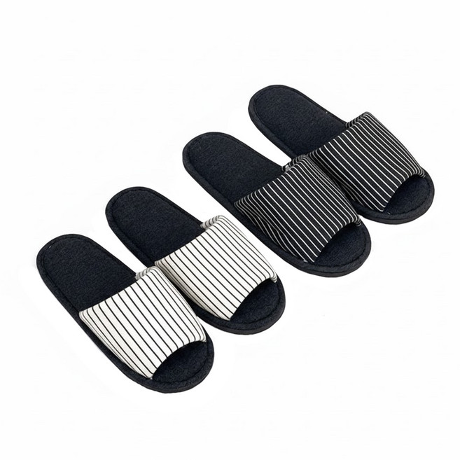 Sweet Home Slippers Souffle系列室內拖鞋組 2雙, 米色+深灰色, 1組