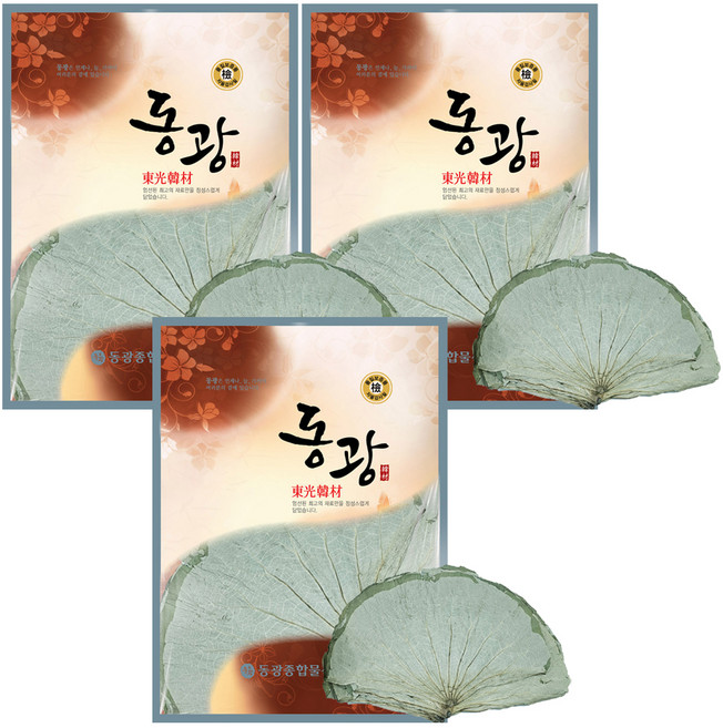 동광한방몰 통 연잎밥용 연잎, 3개, 300g