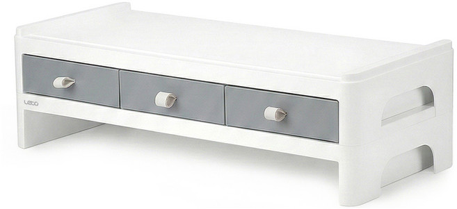 레토 2단 서랍형 모니터 받침대 LMS-DT08, 혼합 색상, 1개