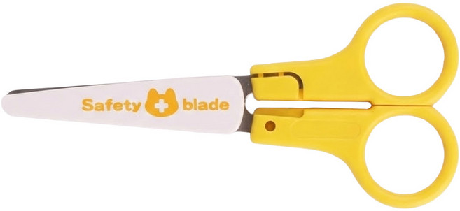 Sun-Star 兒童安全剪刀 右手用 附塑膠防護套 125mm, 1支, 黃色