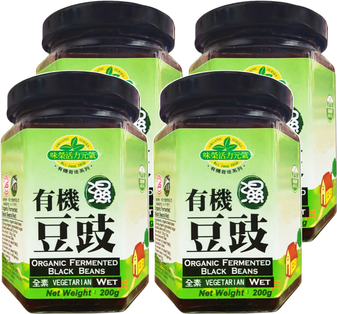 味榮 有機濕豆鼓 小, 200g, 4罐