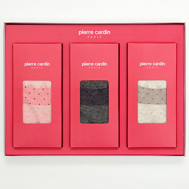 피에르가르뎅 여성용 포인트양말 3족 선물세트 + 쇼핑백